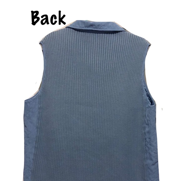 DONATED Vest-Quilted Front, Sweater Back, Snaps, C - Picture 2 of 6